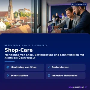 Shop-Care – Monitoring von Shop, Bestandssync und Schnittstellen mit Alerts bei Überverkauf | Newmountains.IT aus Landshut
