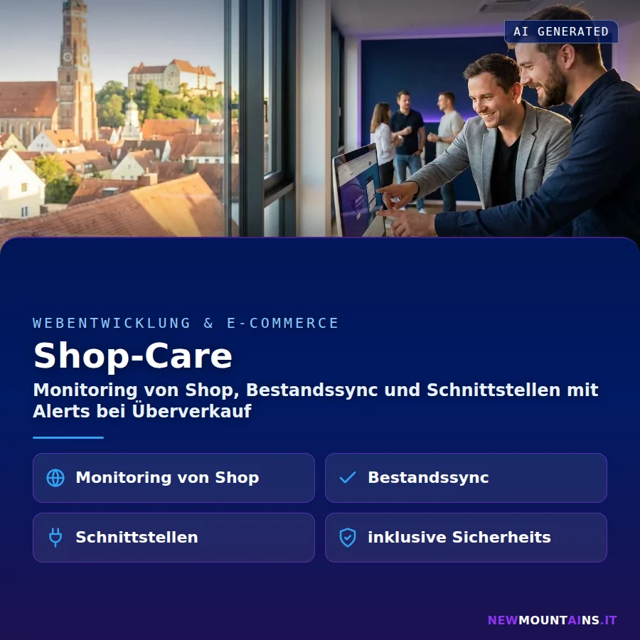 Shop-Care – Monitoring von Shop, Bestandssync und Schnittstellen mit Alerts bei Überverkauf | Newmountains.IT aus Landshut