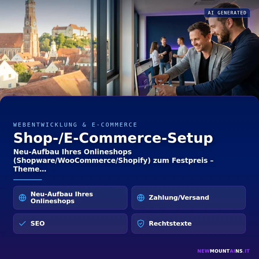 Shop-/E-Commerce-Setup – Neu-Aufbau Ihres Onlineshops (Shopware/WooCommerce/Shopify) zum Festpreis – Theme | Newmountains.IT aus Landshut