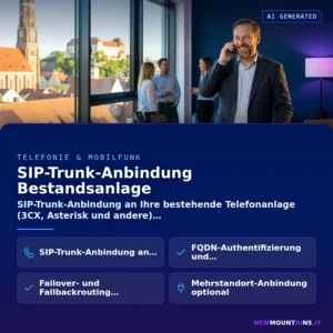 SIP-Trunk-Anbindung Bestandsanlage – SIP-Trunk-Anbindung an Ihre bestehende Telefonanlage (3CX, Asterisk und andere) | Newmountains.IT aus Landshut