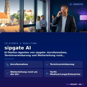 sipgate AI – KI-Telefon-Agenten von sipgate: Anrufannahme, Terminvereinbarung und Weiterleitung rund | Newmountains.IT aus Landshut