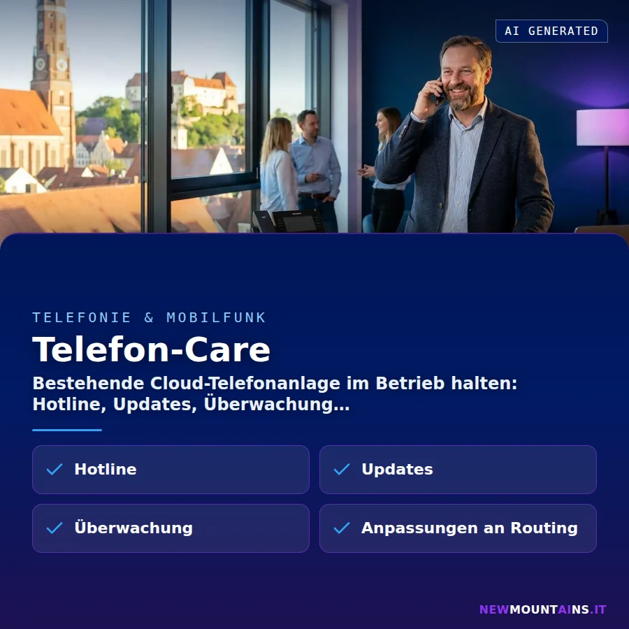 Telefon-Care – Bestehende Cloud-Telefonanlage im Betrieb halten: Hotline, Updates, Überwachung | Newmountains.IT aus Landshut