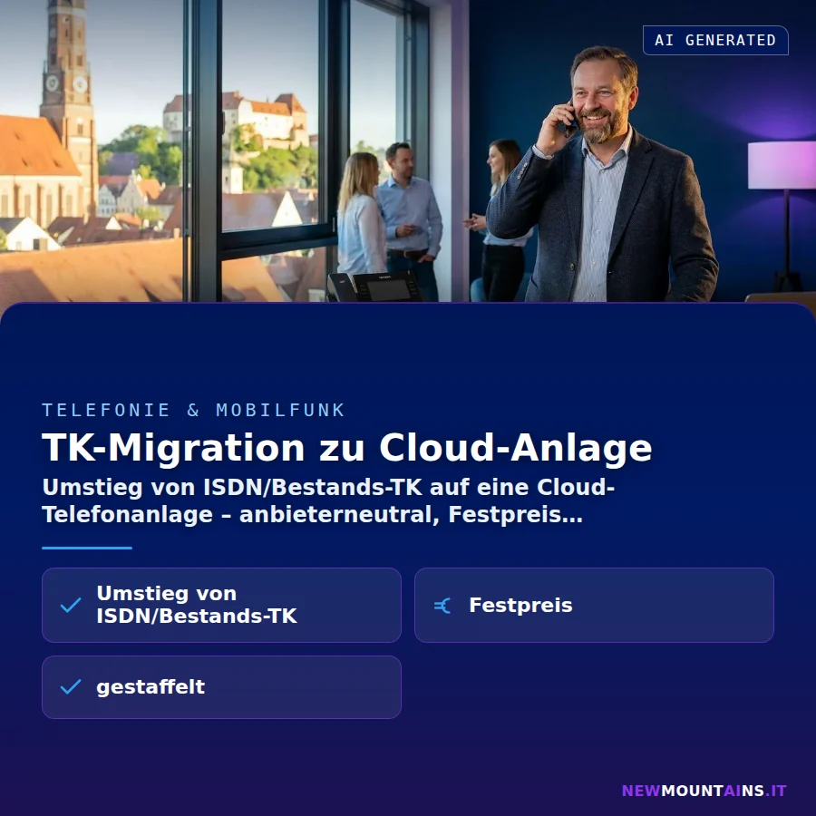 TK-Migration zu Cloud-Anlage – Umstieg von ISDN/Bestands-TK auf eine Cloud-Telefonanlage – anbieterneutral, Festpreis | Newmountains.IT aus Landshut