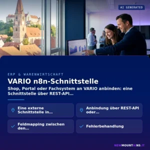 VARIO n8n-Schnittstelle – Shop, Portal oder Fachsystem an VARIO anbinden: eine Schnittstelle über REST-API | Newmountains.IT aus Landshut