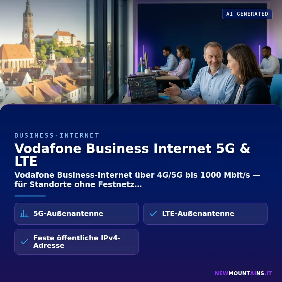 Vodafone Business Internet 5G & LTE – Vodafone Business-Internet über 4G/5G bis 1000 Mbit/s — für Standorte ohne Festnetz | Newmountains.IT aus Landshut