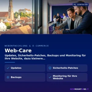Web-Care – Updates, Sicherheits-Patches, Backups und Monitoring für Ihre Website, dazu kleinere | Newmountains.IT aus Landshut