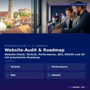 Website-Audit & Roadmap – Website-Check: Technik, Performance, SEO, DSGVO und UX mit priorisierter Roadmap | Newmountains.IT aus Landshut