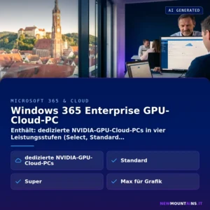 Windows 365 Enterprise GPU-Cloud-PC – Enthält: dedizierte NVIDIA-GPU-Cloud-PCs in vier Leistungsstufen (Select, Standard | Newmountains.IT aus Landshut