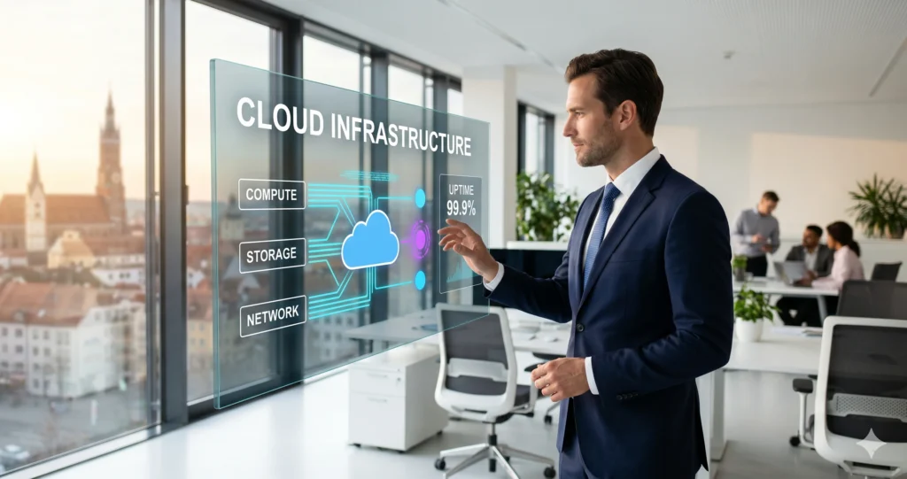 Cloud-Infrastruktur-Management von Newmountains.IT – professionelles Monitoring von Microsoft 365 Azure und Hetzner mit 99,9 Prozent Verfügbarkeit Cloud-Migration für KMU — Newmountains.IT