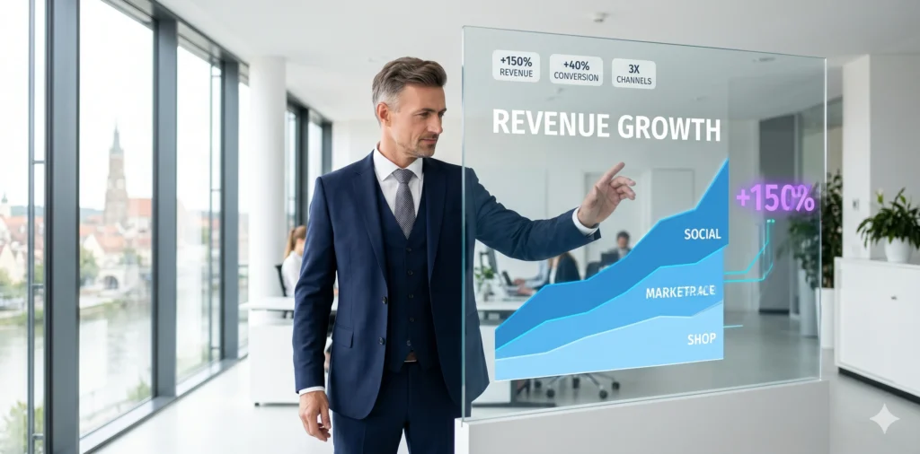 Multichannel E-Commerce steigert Umsatz um durchschnittlich 150 Prozent — Newmountains.IT visualisiert Wachstum für KMU