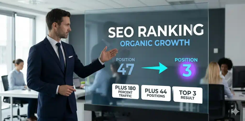 SEO-Optimierung von Newmountains.IT — Verbesserung der Google-Rankings von Position 47 auf Position 3 durch technische SEO