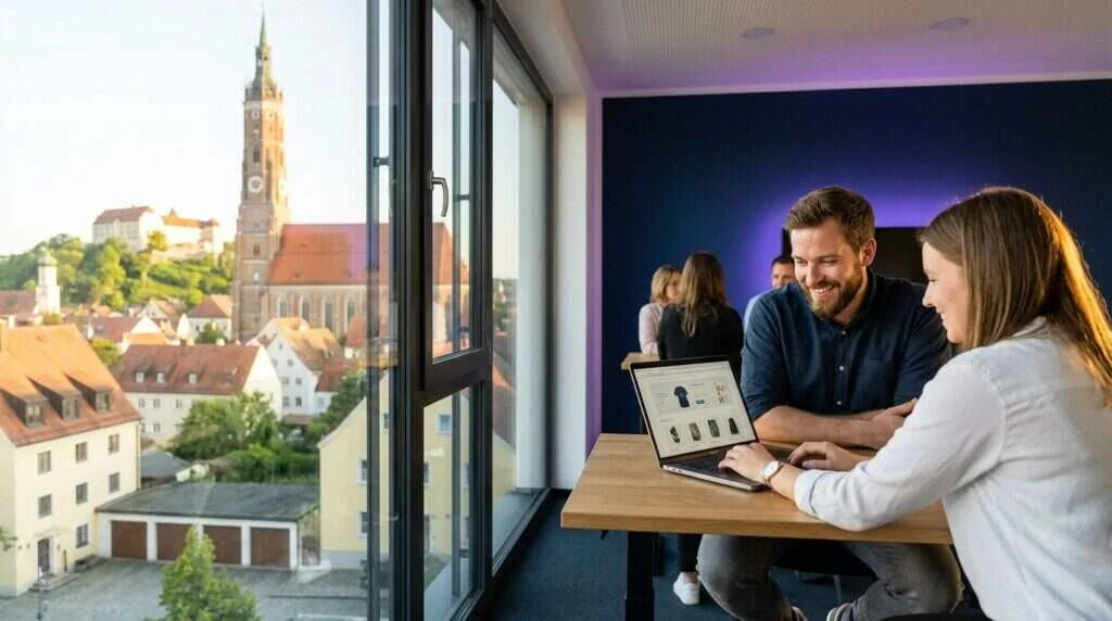 Multichannel-Strategie in vier Schritten — Berater und Kundin planen den Online-Shop
