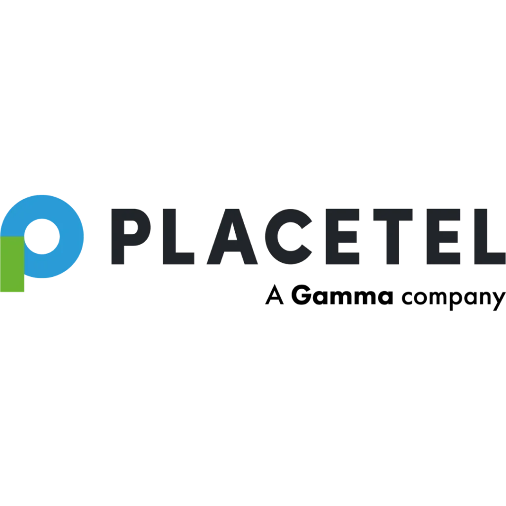 Logo von Placetel (a Gamma company) – Cloud-Telefonanlage und Partner von Newmountains.IT