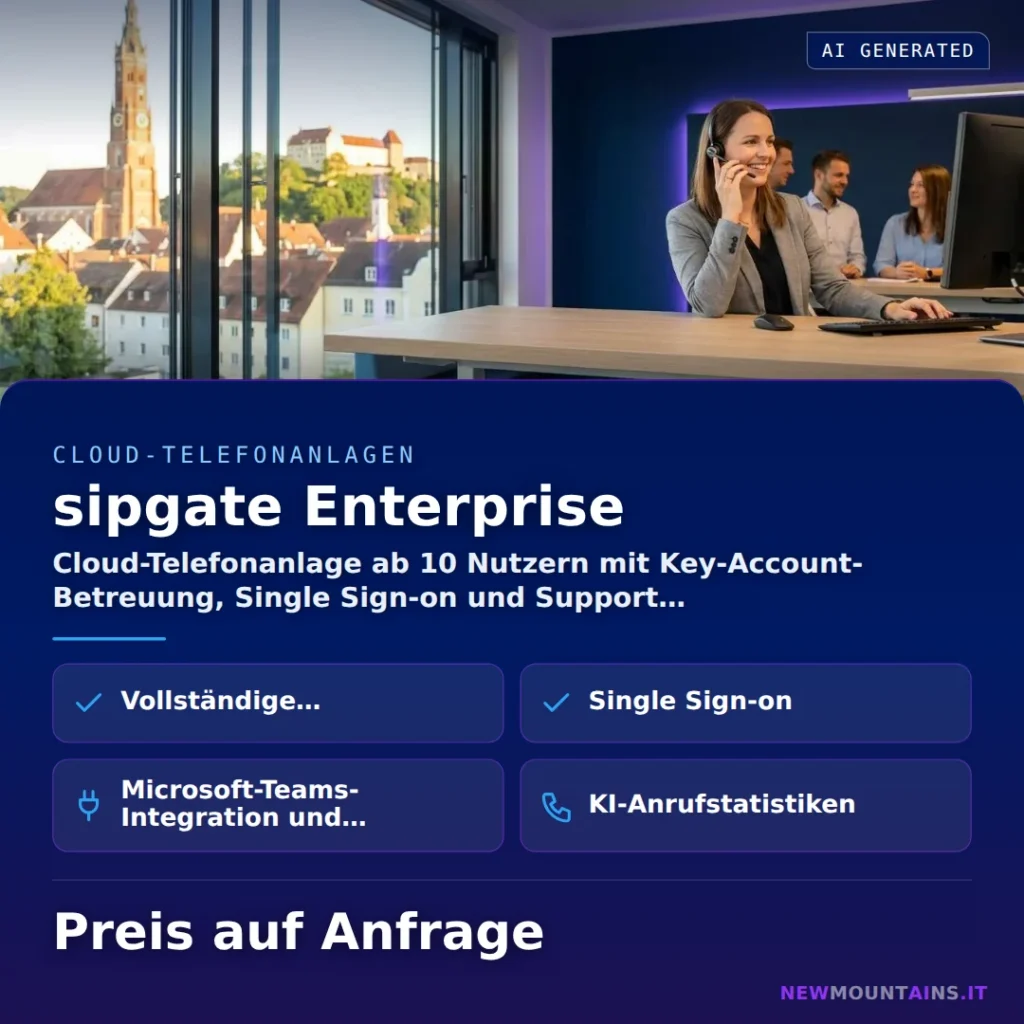 sipgate Enterprise — Cloud-Telefonanlage ab 10 Nutzern mit Key-Account-Betreuung, Single Sign-on und Support… von Newmountains.IT aus Landshut