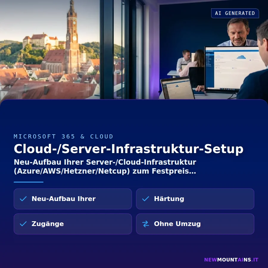 Cloud-/Server-Infrastruktur-Setup – Neu-Aufbau Ihrer Server-/Cloud-Infrastruktur (Azure/AWS/Hetzner/Netcup) zum Festpreis | Newmountains.IT aus Landshut