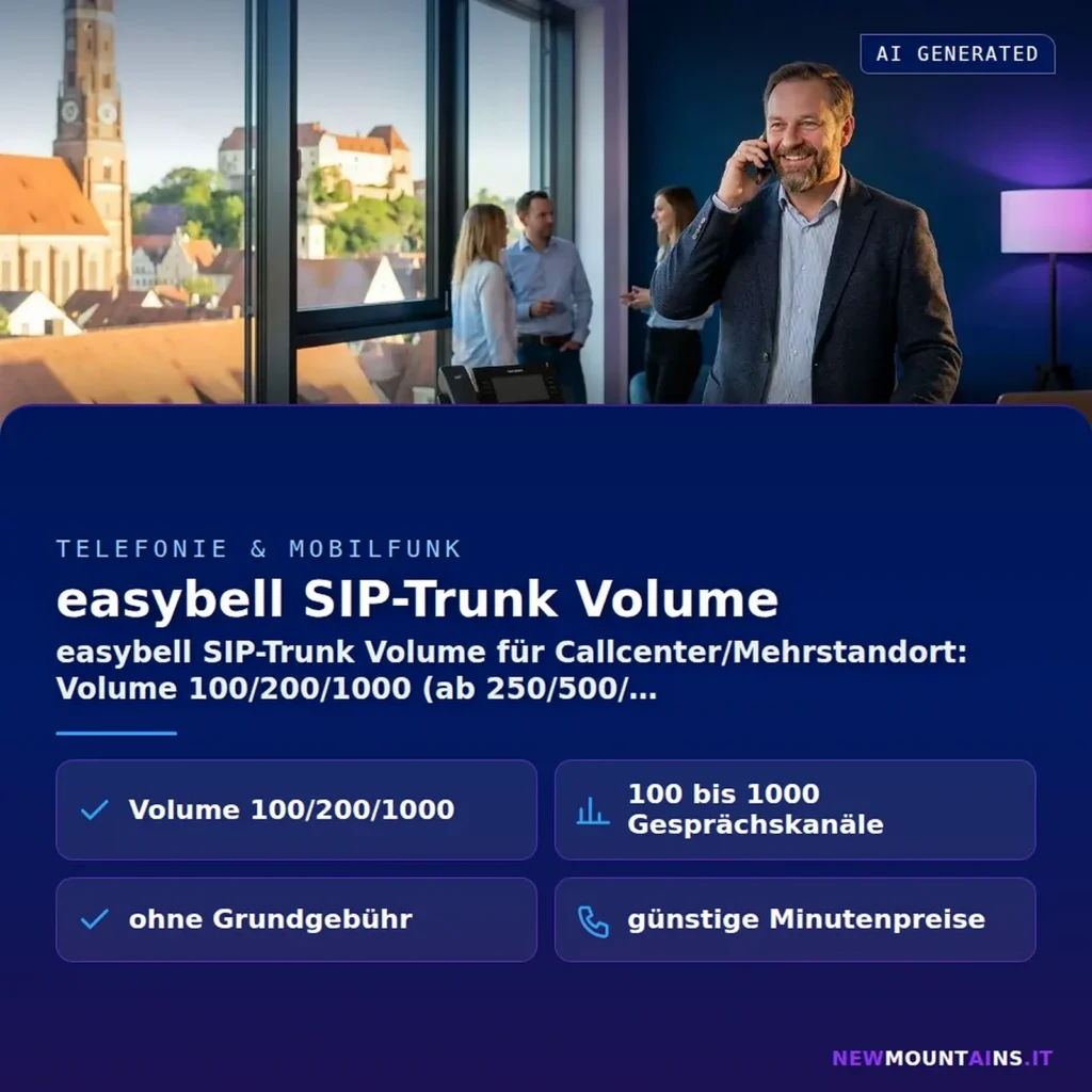 SIP-Trunk für Callcenter – easybell SIP-Trunk Volume mit bis zu 1.000 Kanälen von Newmountains.IT