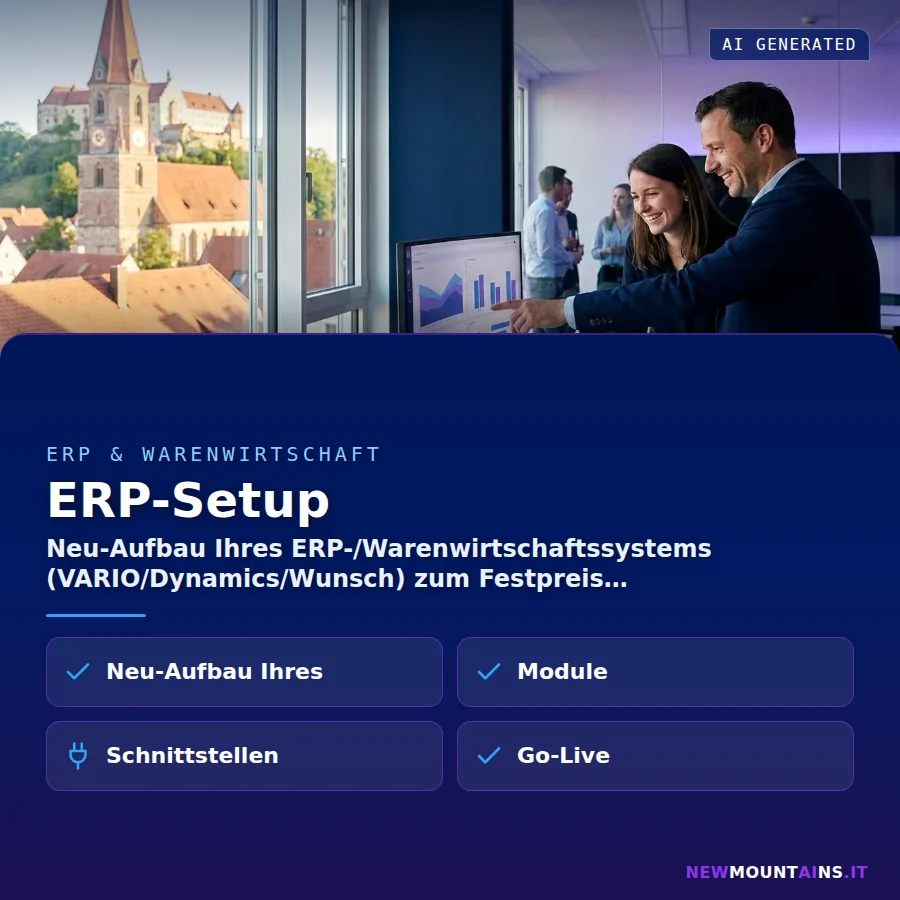 ERP-Setup – Neu-Aufbau Ihres ERP-/Warenwirtschaftssystems (VARIO/Dynamics/Wunsch) zum Festpreis | Newmountains.IT aus Landshut
