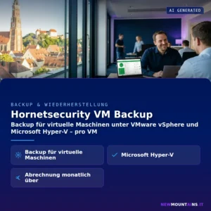 Hornetsecurity VM Backup – Backup für virtuelle Maschinen unter VMware vSphere und Microsoft Hyper-V – pro VM | Newmountains.IT aus Landshut