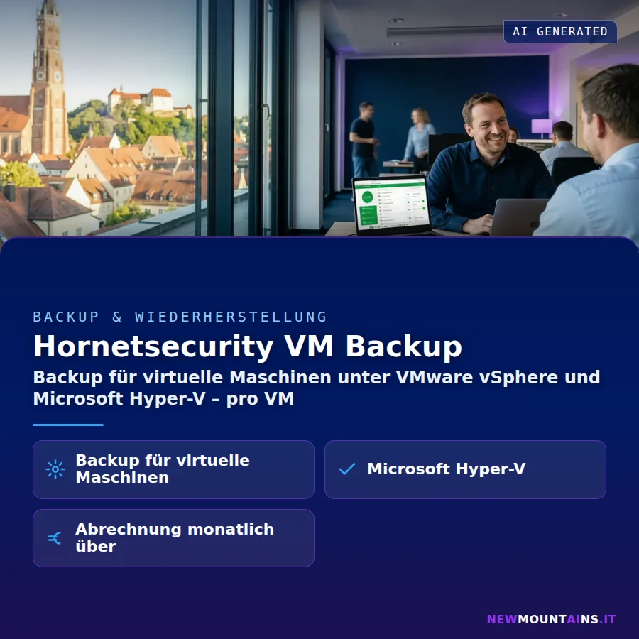 Hornetsecurity VM Backup – Backup für virtuelle Maschinen unter VMware vSphere und Microsoft Hyper-V – pro VM | Newmountains.IT aus Landshut