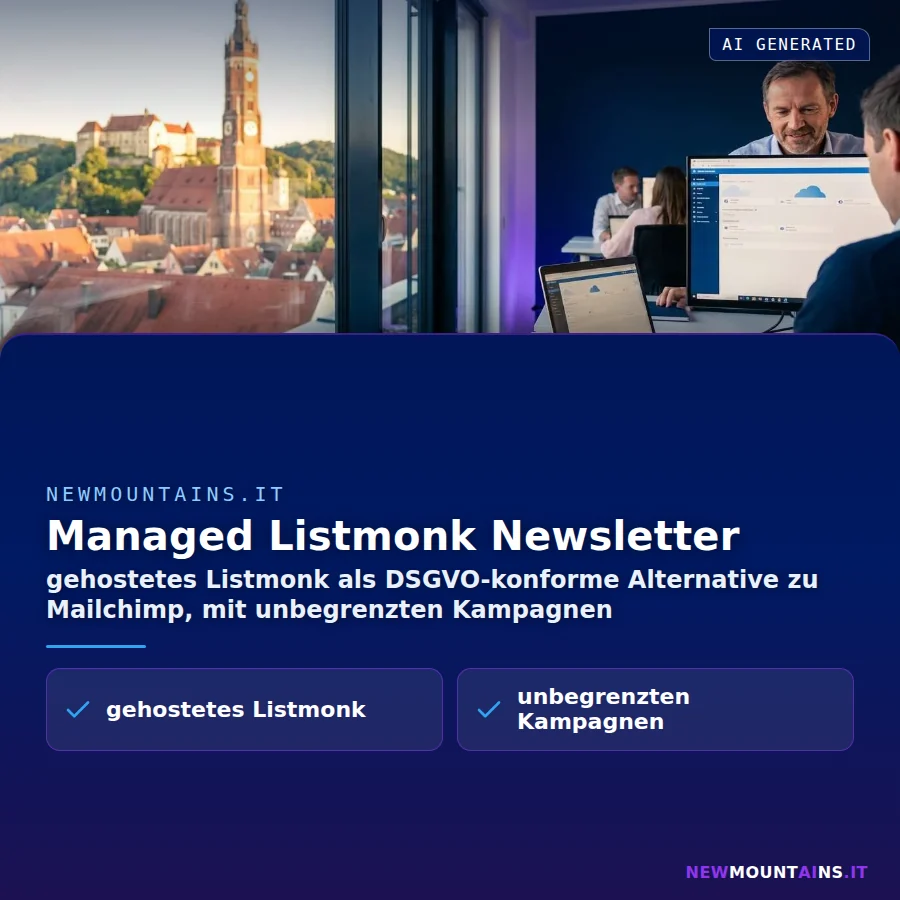 Managed Listmonk Newsletter – gehostetes Listmonk als DSGVO-konforme Alternative zu Mailchimp, mit unbegrenzten Kampagnen | Newmountains.IT aus Landshut