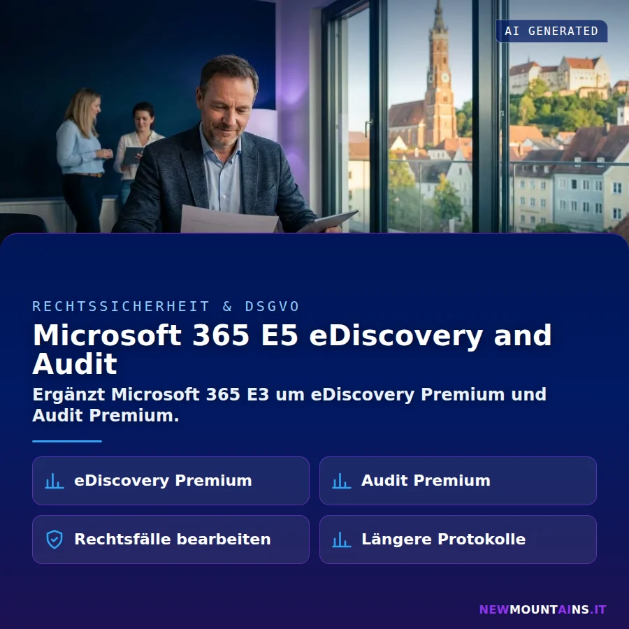 Microsoft 365 E5 eDiscovery and Audit – Ergänzt Microsoft 365 E3 um eDiscovery Premium und Audit Premium | Newmountains.IT aus Landshut