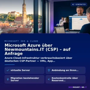 Microsoft Azure über Newmountains.IT (CSP) – auf Anfrage – Azure-Cloud-Infrastruktur verbrauchsbasiert über deutschen CSP-Partner — VMs, App | Newmountains.IT aus Landshut