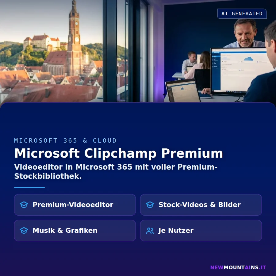 Microsoft Clipchamp Premium – Videoeditor in Microsoft 365 mit voller Premium-Stockbibliothek | Newmountains.IT aus Landshut
