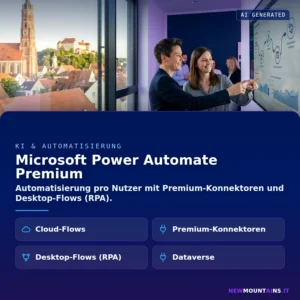 Microsoft Power Automate Premium – Automatisierung pro Nutzer mit Premium-Konnektoren und Desktop-Flows (RPA) | Newmountains.IT aus Landshut
