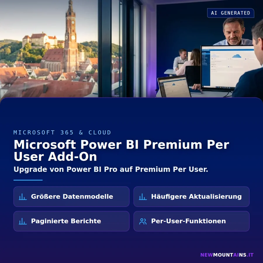 Microsoft Power BI Premium Per User Add-On – Upgrade von Power BI Pro auf Premium Per User | Newmountains.IT aus Landshut