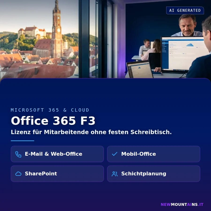 Office 365 F3 – Lizenz für Mitarbeitende ohne festen Schreibtisch | Newmountains.IT aus Landshut