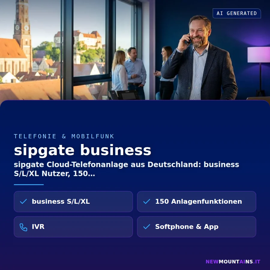 sipgate business – sipgate Cloud-Telefonanlage aus Deutschland: business S/L/XL Nutzer, 150 | Newmountains.IT aus Landshut
