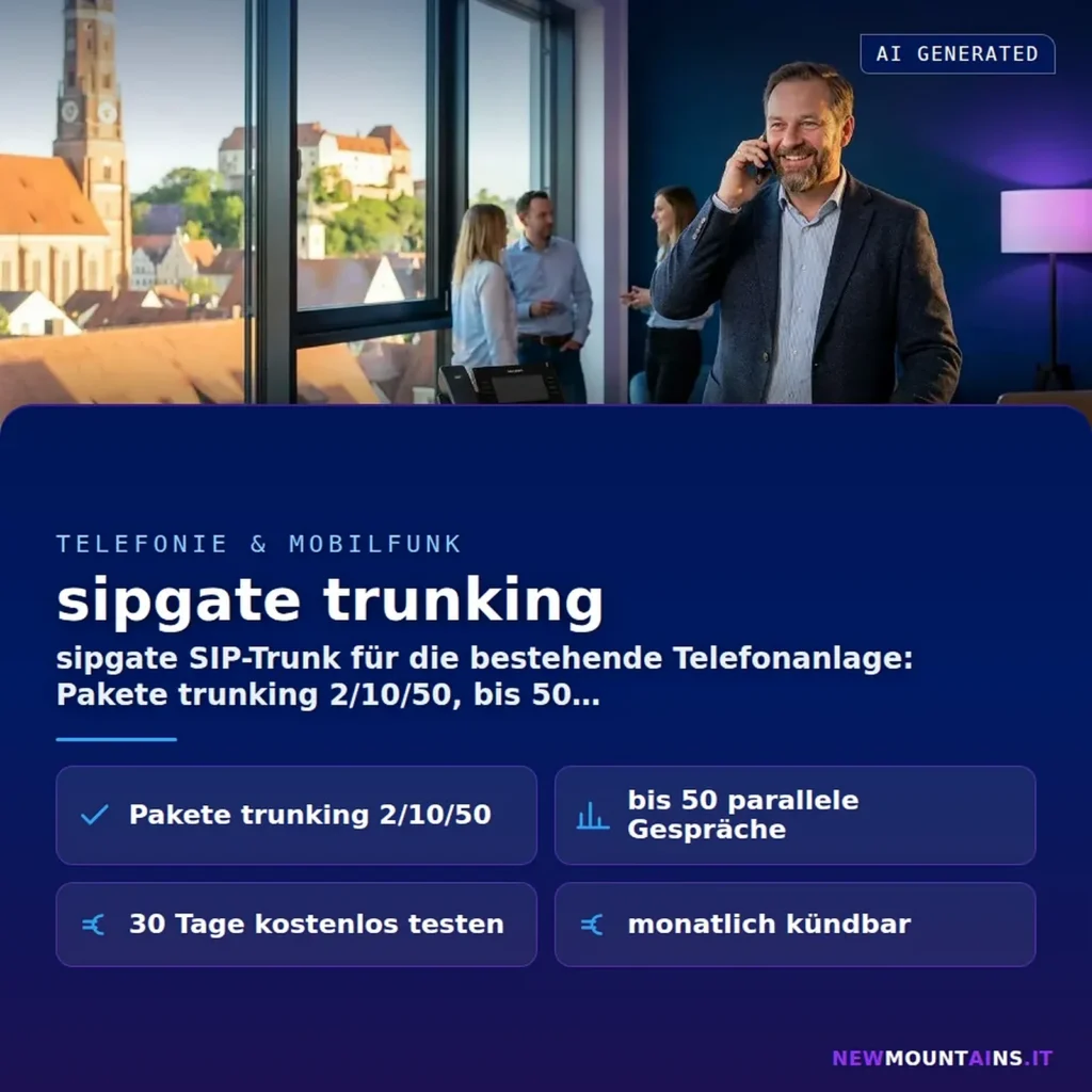 SIP-Trunk mieten – sipgate trunking 2/10/50 für bestehende Telefonanlagen