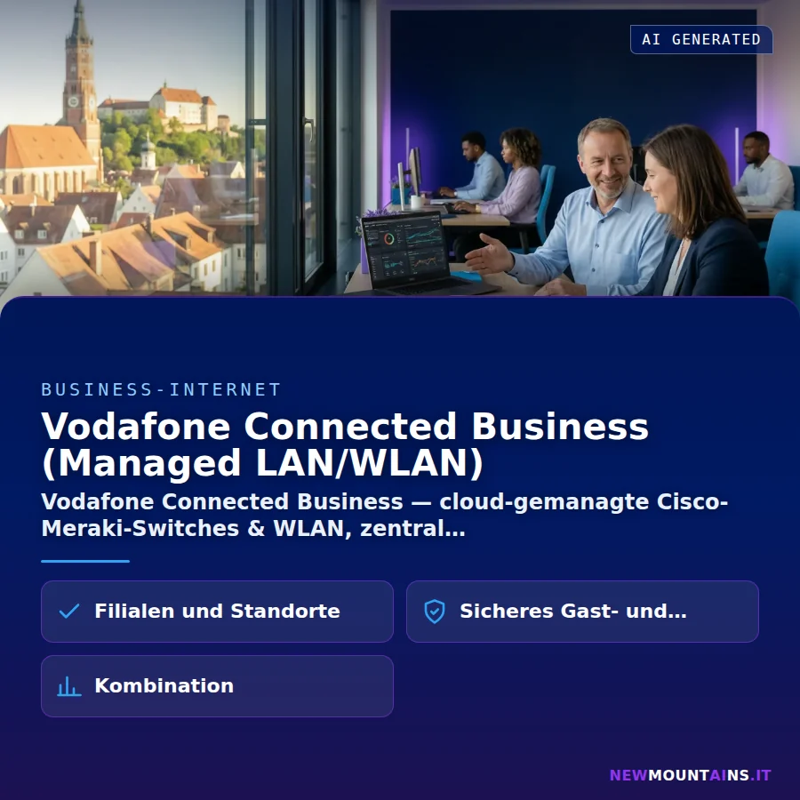 Vodafone Connected Business (Managed LAN/WLAN) – Vodafone Connected Business — cloud-gemanagte Cisco-Meraki-Switches & WLAN, zentral | Newmountains.IT aus Landshut