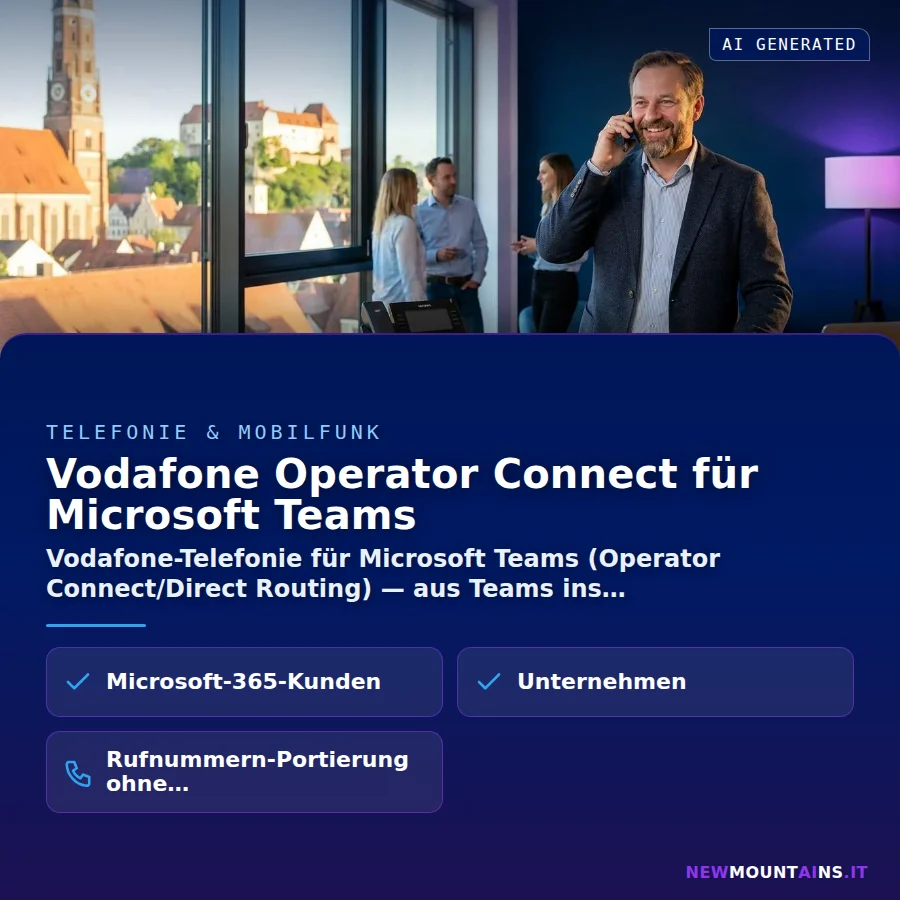 Vodafone Operator Connect für Microsoft Teams – Vodafone-Telefonie für Microsoft Teams (Operator Connect/Direct Routing) — aus Teams ins | Newmountains.IT aus Landshut