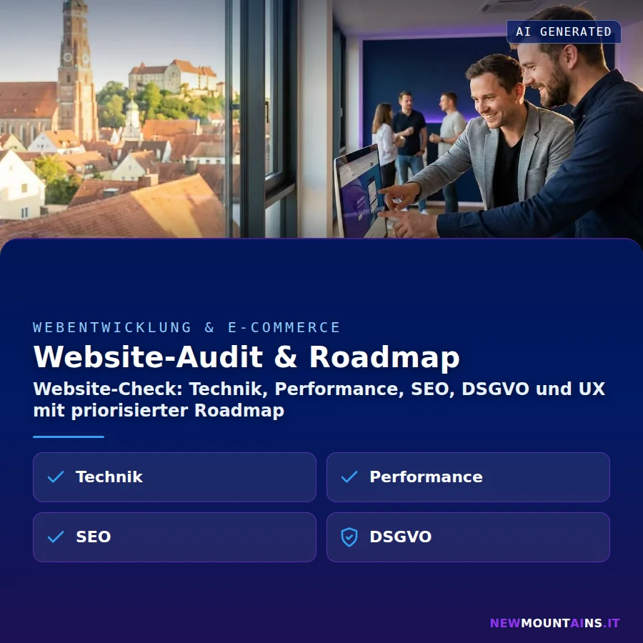 Website-Audit & Roadmap – Website-Check: Technik, Performance, SEO, DSGVO und UX mit priorisierter Roadmap | Newmountains.IT aus Landshut