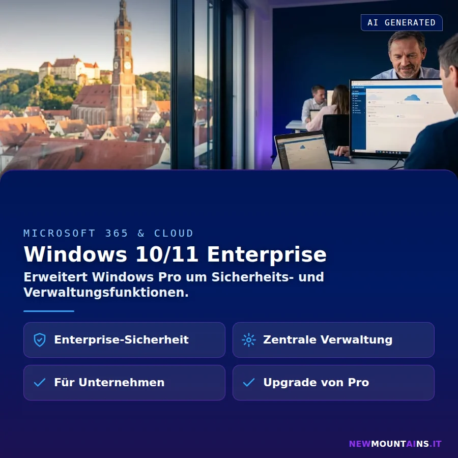 Windows 10/11 Enterprise – Erweitert Windows Pro um Sicherheits- und Verwaltungsfunktionen | Newmountains.IT aus Landshut