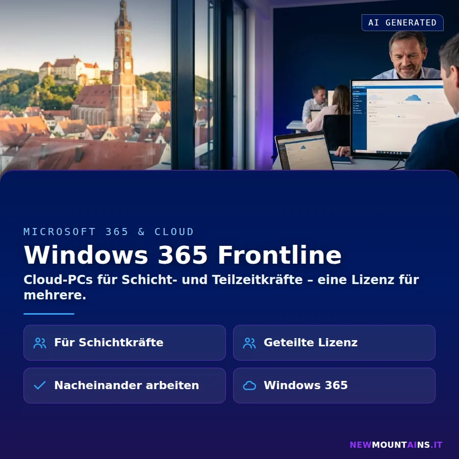 Windows 365 Frontline – Cloud-PCs für Schicht- und Teilzeitkräfte – eine Lizenz für mehrere | Newmountains.IT aus Landshut