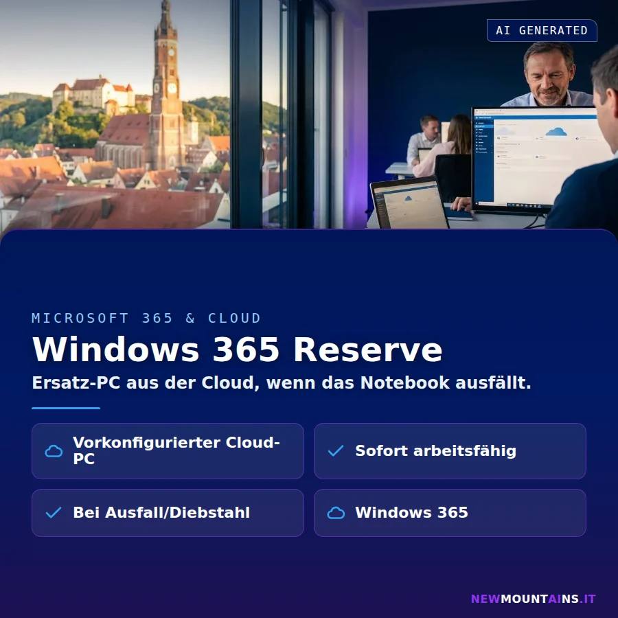 Windows 365 Reserve – Ersatz-PC aus der Cloud, wenn das Notebook ausfällt | Newmountains.IT aus Landshut